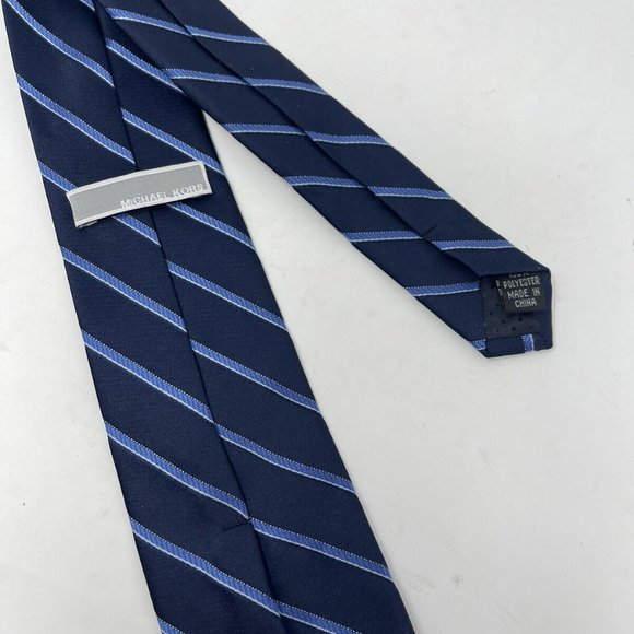 Michael Kors Blue Striped Boys Clip On Tie - Picture 3 of 5